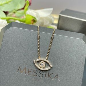 Messika Gold Eye Necklace with Diamond Accents